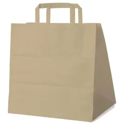 250x GASTRO Papiertragetaschen 33 x 32 x 21 cm mit EAN-Code braun
