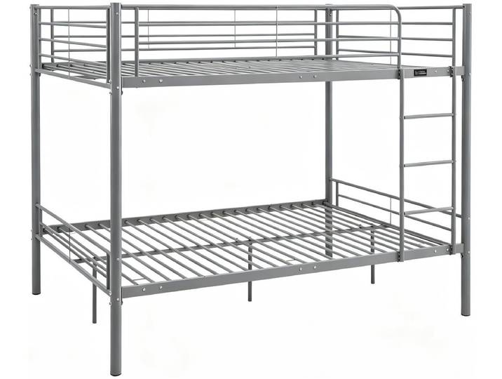 Lit double superposé avec sommier inclus Adam - 140 x 190 cm - Gris
