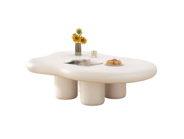 Moderner Wolken-Couchtisch,Unregelmäßige Massivholz Wolke Form Couchtisch Dekor,Wolkenförmiger Beistelltisch Niedlicher Teetisch,Runde Verdicken End Tabelle,Für Wohnzimmer Schlafzimmer Möbel ( Color :