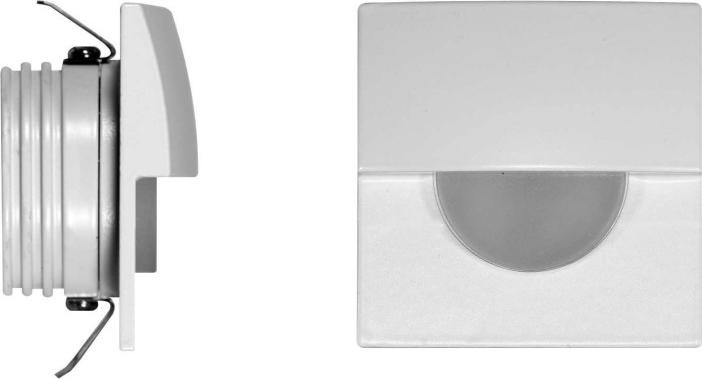 Beneito & Faure Skin LED inbouw trapverlichting, 2W, 3000K warm wit licht, 120°, Witte vierkante inbouw wandlamp