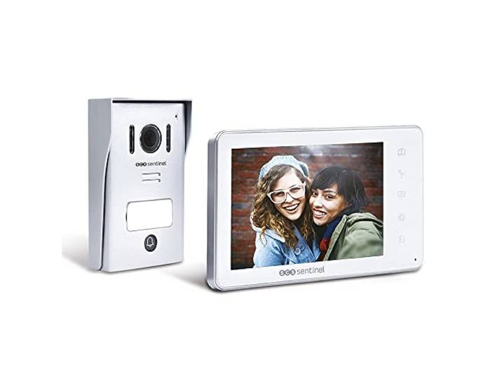SCS Sentinel\, Interphone Vidéo Filaire\, Portier avec Platine de Rue d'Extérieur avec visière\, Façade en Aluminium\, Système Anti-Vandale\, Vision Nocturne\, Écran 18 cm\, Visiokit 7\, Garantie 3 Ans