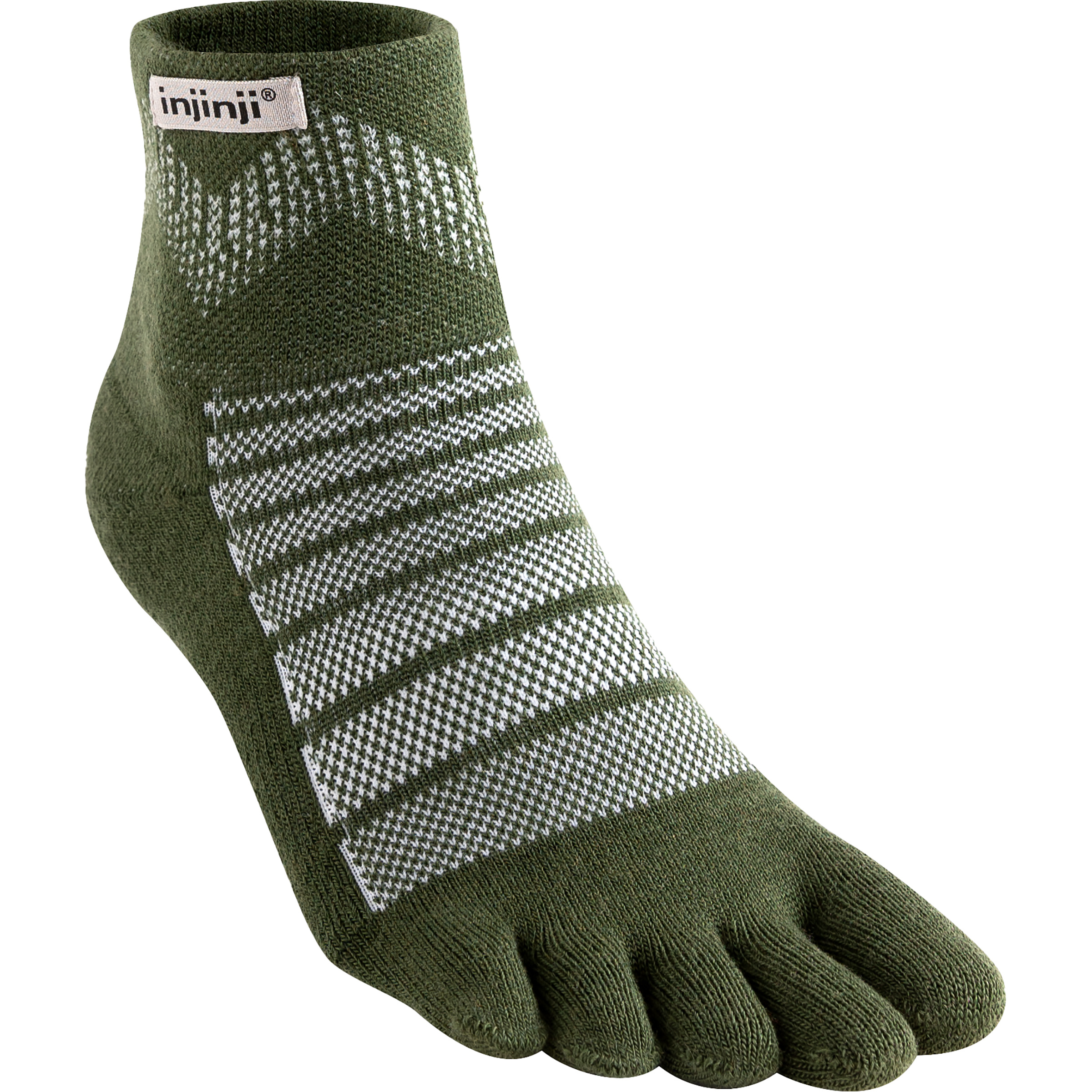 Injinji Outdoor Midweight Mini-Crew Merino Wandersocken oliv Größe 40.5 Camping Hautfreundlich Merinowolle
