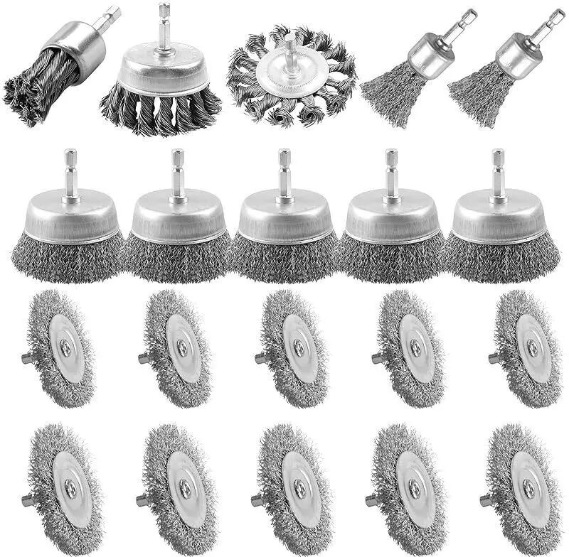 INF Ensemble de brosses métalliques multifonctions (20 pièces)