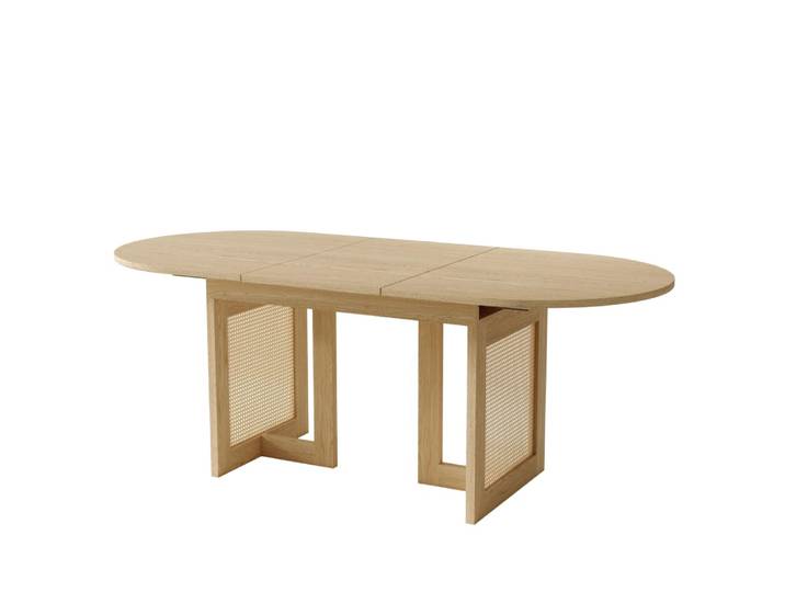 Table de salle à manger extensible effet chêne 150/200x90cm
