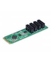 StarTech.com 4-Port M.2 NVMe zu SATA Adapterkarte PCIe 3.0 auf HDD/SSD Adapter M2 PCI (4P-SATA-M2-ADAPTER)