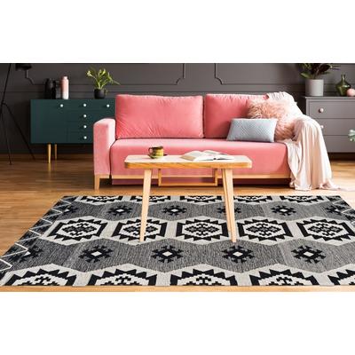 Teppich ARTE ESPINA "Ethnie 300", grau, B:200cm H:10mm L:290cm, Baumwolle, Teppiche, Teppich, 3D-Design, Kurzflorteppich, Ethno-Design