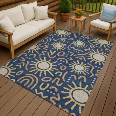 Addison Rugs Machine Washable Indoor/ Outdoor Modern Sol Chantille Rug