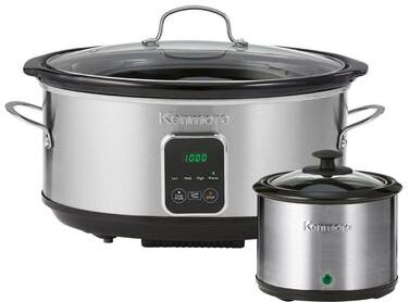 Kenmore Programmable 7 qt (6.6L) Slow Cooker and Dipper, Black Silver