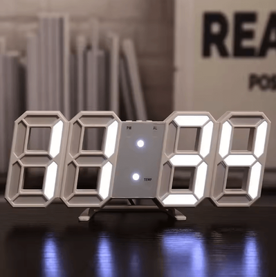 Uplift Curations 3D LED Digital Wall Clock With Night Mode Modern Glow LED Wall Decor & Adjustable Desk Clock 2