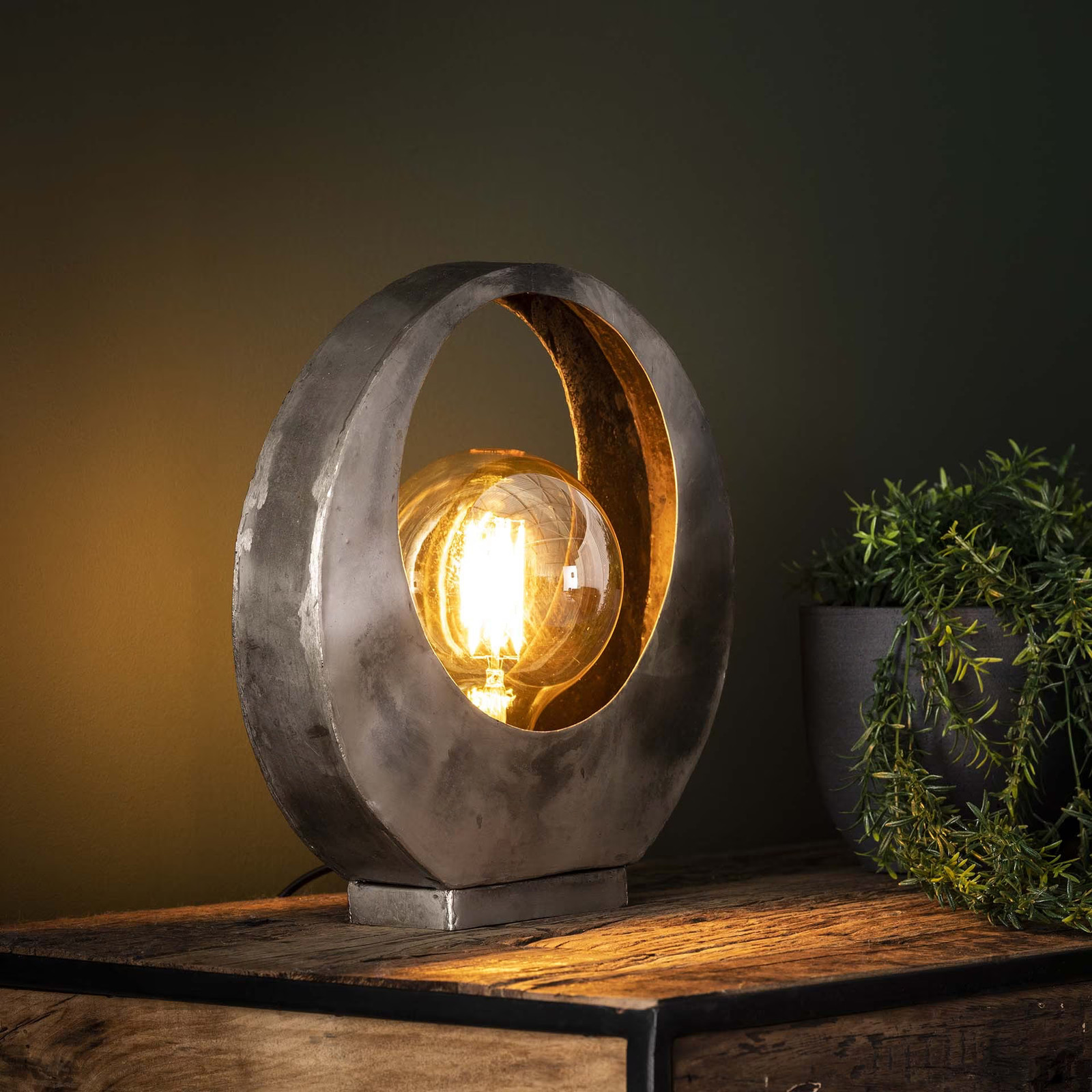 LifestyleFurn Tafellamp Kari Full Moon - Oud Zilver