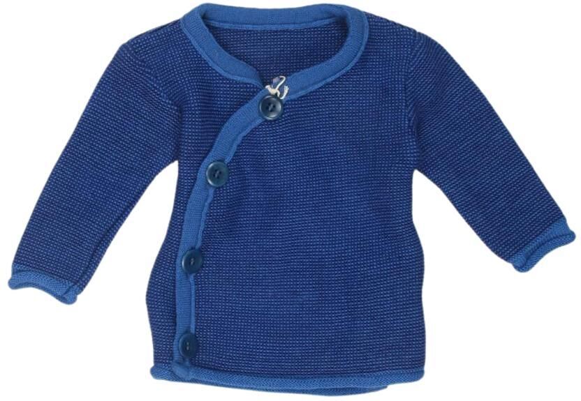 disana Jungen Strickjacke, Blau, Gr. EU 50, Schurwolle - Second Hand