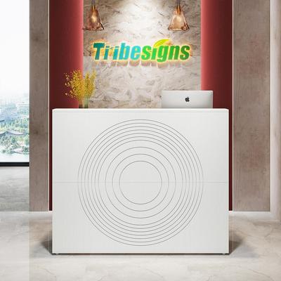 BLUEBELL 47 inch Reception Desk with Cable Grommet, Modern Front Desk Retail Counter for Checkout, Lobby, Beauty Salon