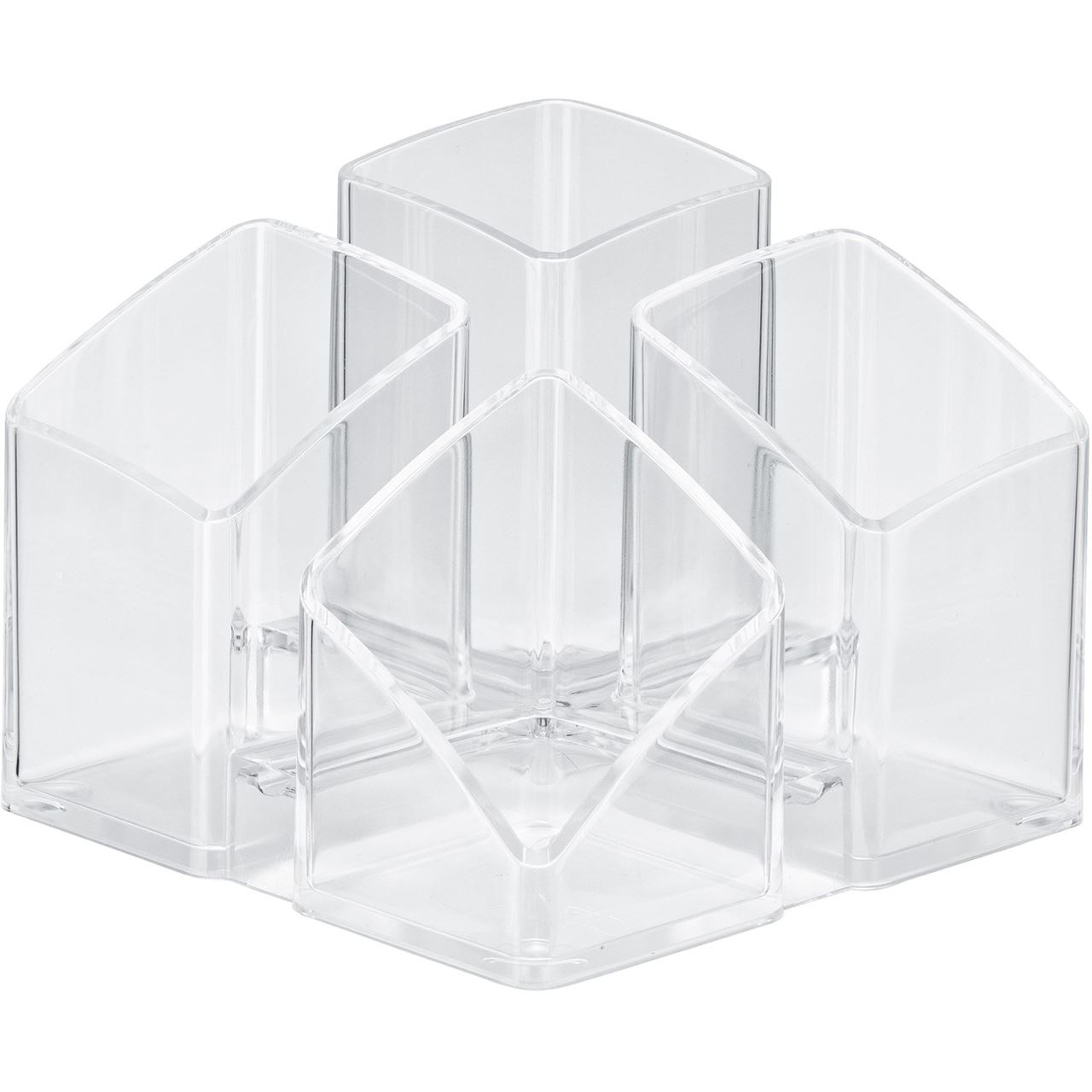 HAN Stiftehalter SCALA transparent Polystyrol 4 Fächer 12,5 x 12,5 x 10,0 cm
