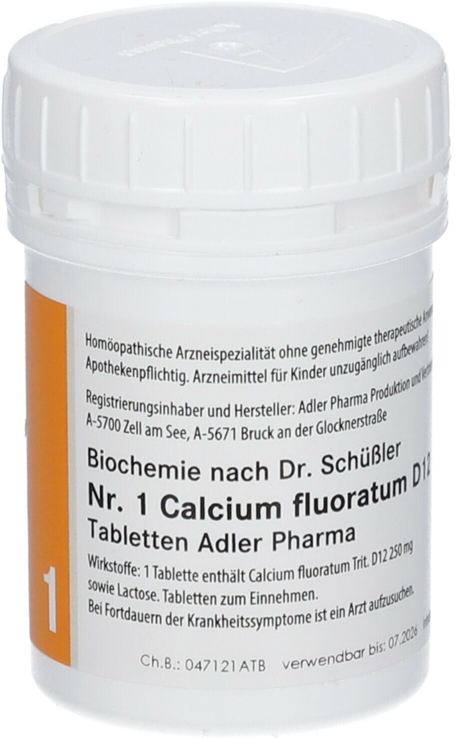 Adler Pharma Biochemie Adler Schüssler Salze Nr. 1 Calcium fluoratum D12 Tabletten 100 g 100 g Tabletten
