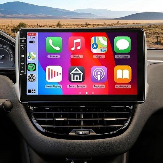 2+64G Android 15, Doppel-DIN Autoradio für Peugeot 208, Baujahr 2012-2018, High-End, 10-Zoll Touchscreen-Radio mit Navigation, Wireless Carplay, Android Auto, Bluetooth, FM/RDS, Rückfahrkamera, Mirror Link