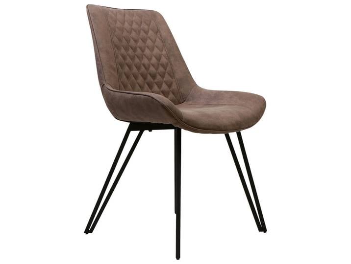 Esszimmerstuhl, Taupe, 55x87x62 cm, Metall & Textil, Haarnadel, Modern