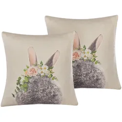 DEKOKISSEN 2er-Set Taupe 45/45 cm Fatsia