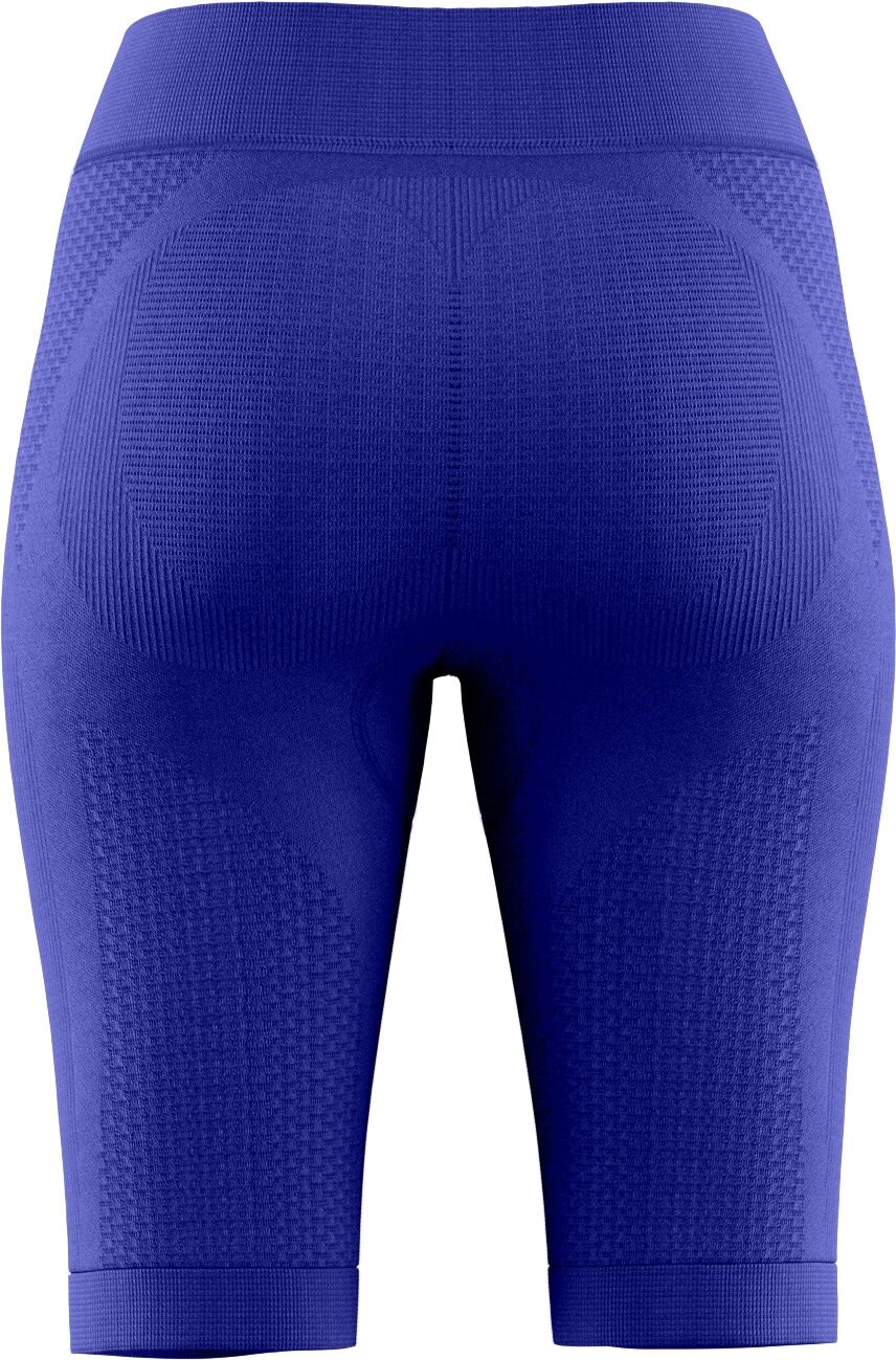 Funktionstights BAUERFEIND "Sports Compression Tights Short", Damen, Gr. M, N-Gr, blau, Jersey, Obermaterial: 90% Polyamid, 10% Elasthan, Hosen Funktionstights, kurze Form, sportlicher Schnitt, mit gezielten Kompressionszonen