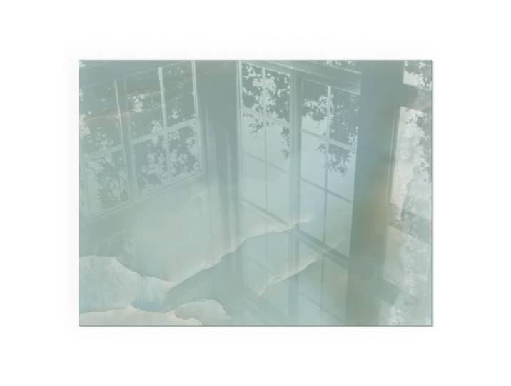 Tulup Kaminbodenplatte 80x60 cm - Zartes Marmormuster, Türkis, Glas, Rechteckig, 80x60x0.4 cm, Elektrogeräte, Heizgeräte, Elektrokamine