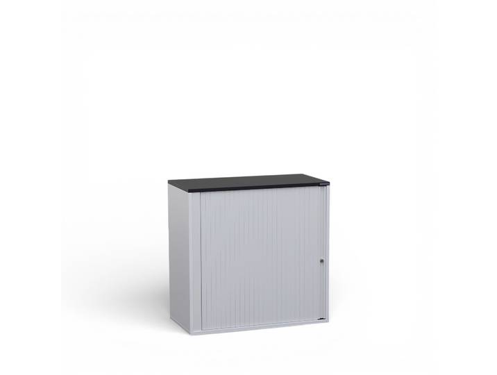 Rollladenschrank Tradingzone GO Swiss 80.0 x 40.0 cm, 2 Ordner hoch, Weissgrau/Schwarz, Neu - Optimale Raumnutzung