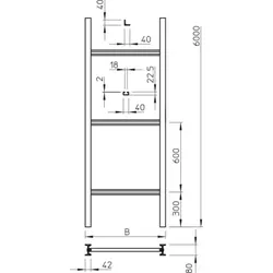 OBO 6013384 Steigeleiter Industrie mit C 40 Sprosse 200x6000 Stahl tauchfeuerverzinkt SLS 80 C40 2 FT  - 6 Meter