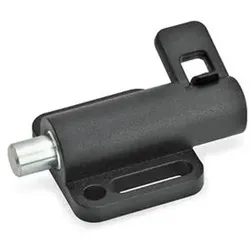 Federriegel, Führung Zink-Druckguss / Raststift Stahl, mit Anschraubflansch (416-8-46-R1)