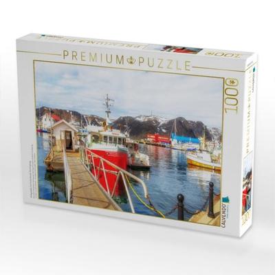 CALVENDO Puzzle Anlegestelle für Fischerboote, Honningsvag | 1000 Teile Lege-Größe 64x48cm Foto-Puzzle für glückliche Stunden