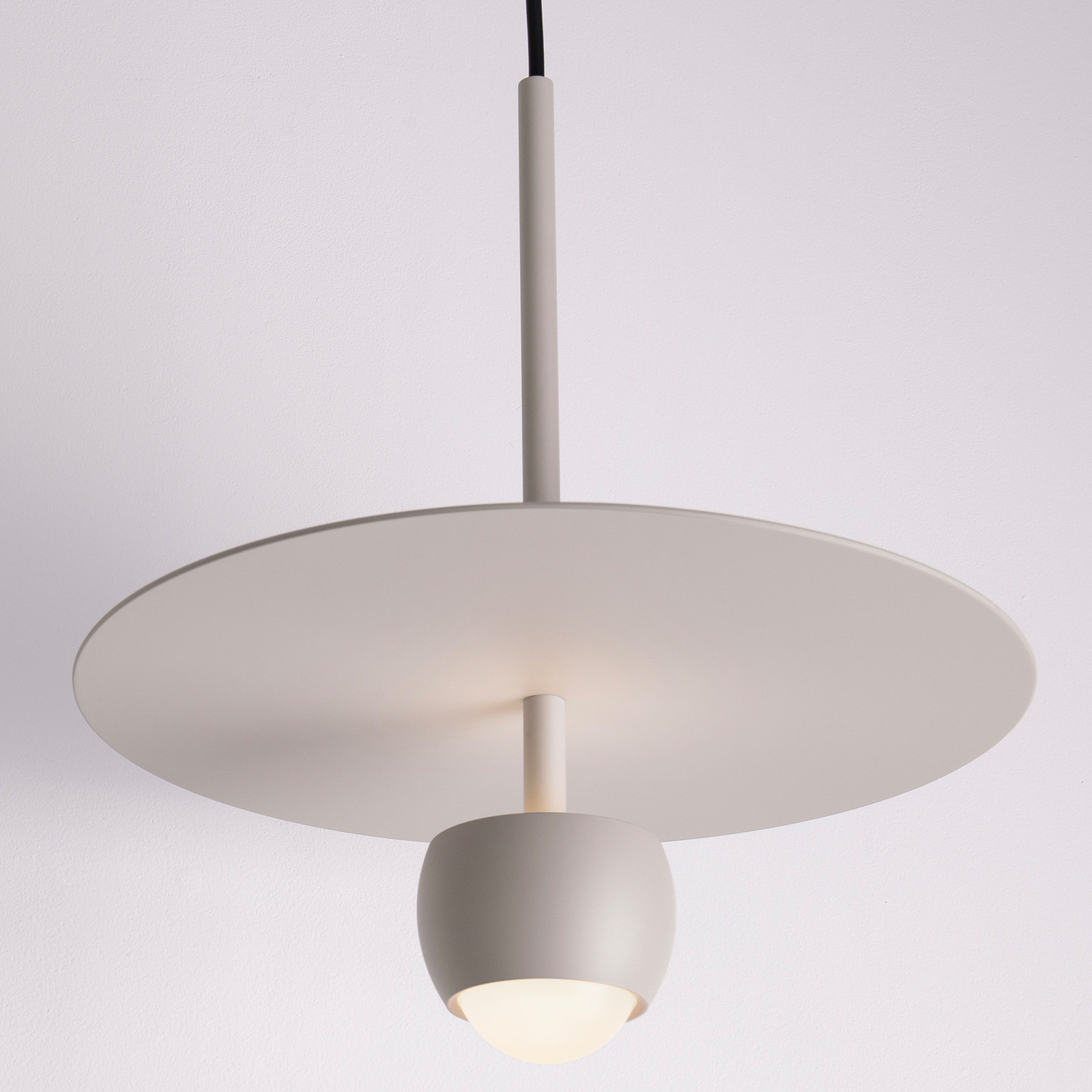 Nova Luce Edem LED-hanglamp beige, ronde aluminium lamp voor keuken en eetkamer