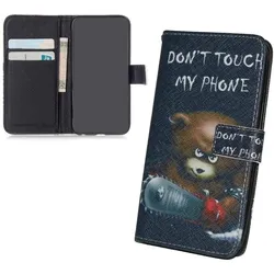 König Design Schutz Hülle für Sony Xperia M5 Bär Dont Touch Tasche Case Cover + 1 Panzer Schutz Glas (Sony Xperia M5), Smartphone Hülle, Mehrfarbig