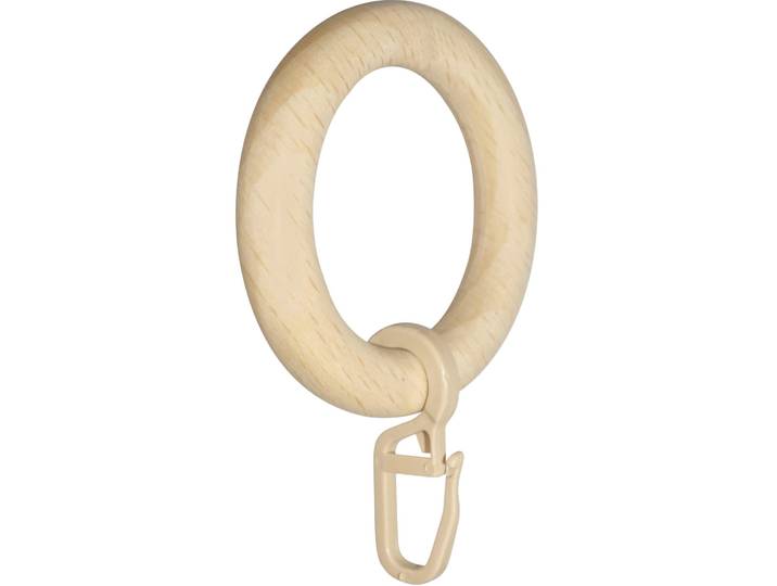 Gardinenring GARESA Holzring mit Haken Gr. 1, beige (natur), Ø:28cm, Gardinenbefestigungen, Gardinenring, für Durchmesser bis 28mm, einfache Montage