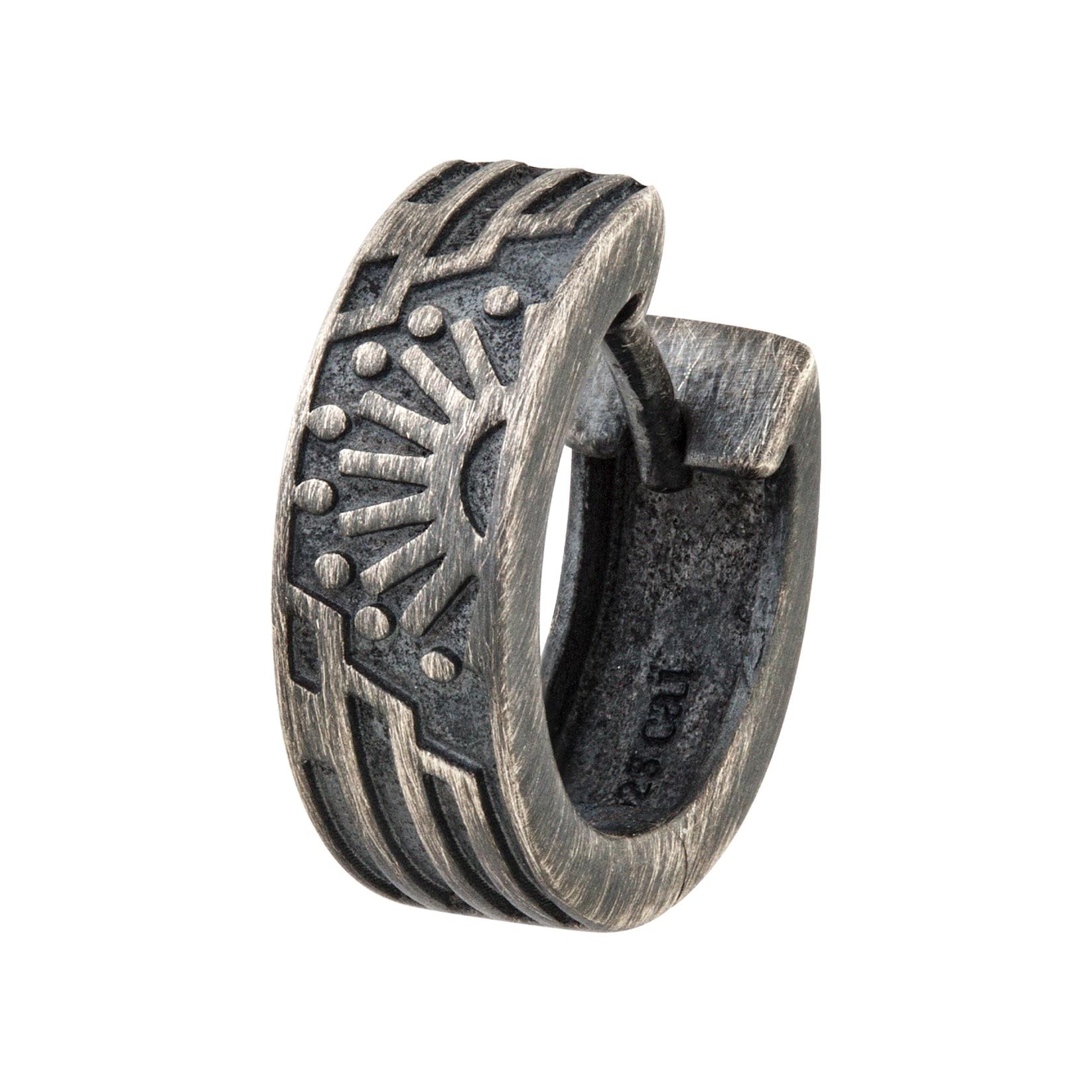 cai Single Creole 925 Silber matt oxidiert Sonne