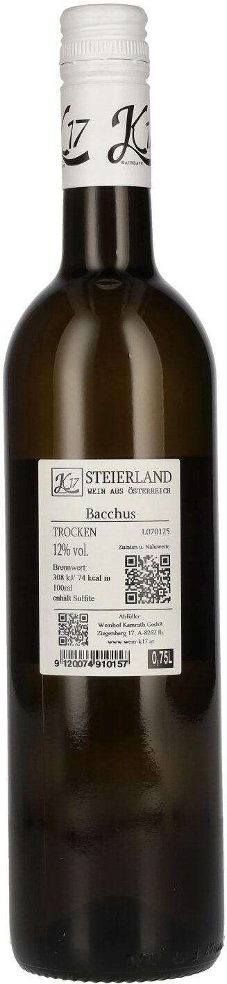 K17 Kainrath BACCHUS 12% Vol. 0,75l