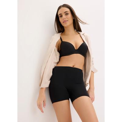 Shapingleggings BONPRIX, Damen, Gr. 42, N-Gr, schwarz (schwarz, sandbeige), Obermaterial: 82% Polyamid, 18% Elasthan, skinny fit, Hosen, nahtlose Verarbeitung, mit Shape-Effekt, Skinny Fit