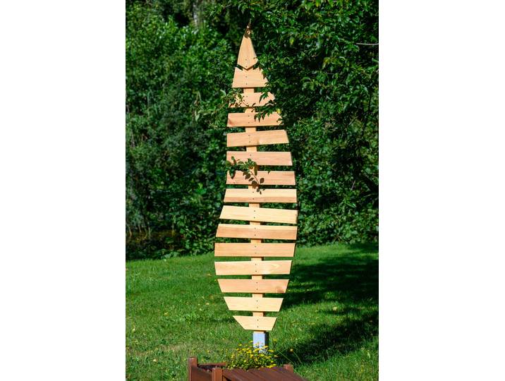 Rankhilfe DOBAR Großes Design-Rankgerüst Bambus , braun (natur), B:49cm H:197cm T:6cm, Massivholz, Metall, Rankhilfen, Rankhilfe, 49 x 6 x 197 cm (L x B x H)