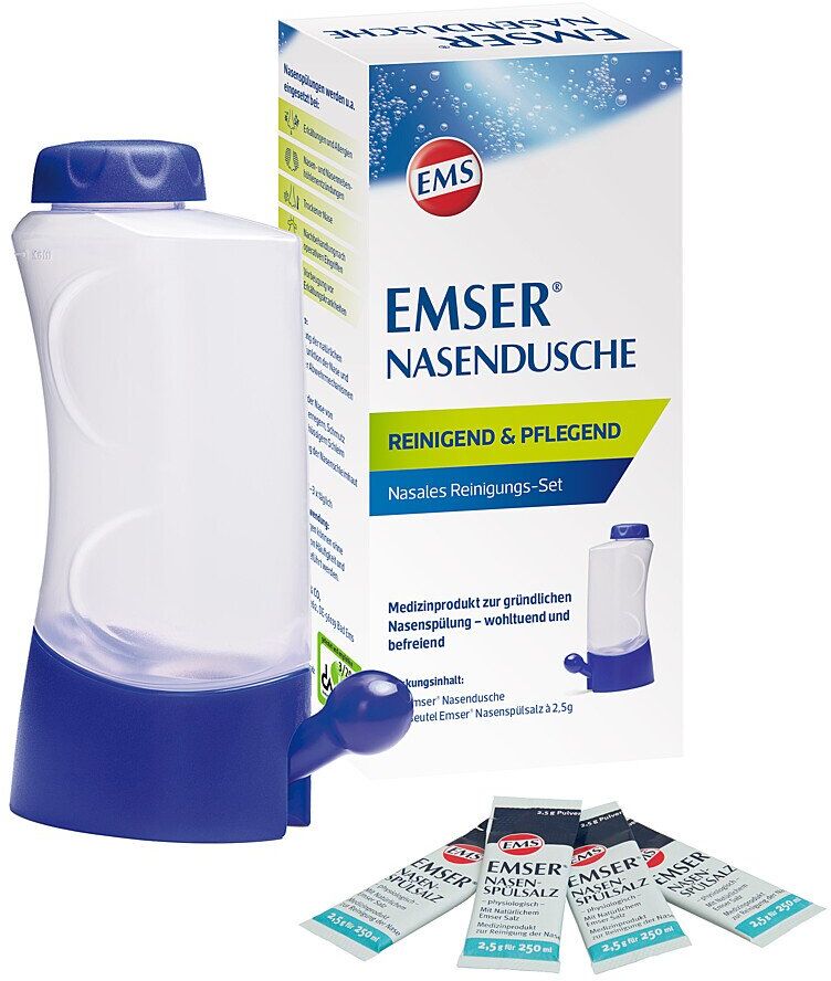 Emser Nasendusche mit 4 Beuteln Nasenspülsalz