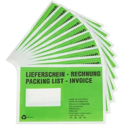 500 Lieferscheintaschen Dokumententaschen C5 Pergamin Papier bedruckt Adressfeld recyclebar