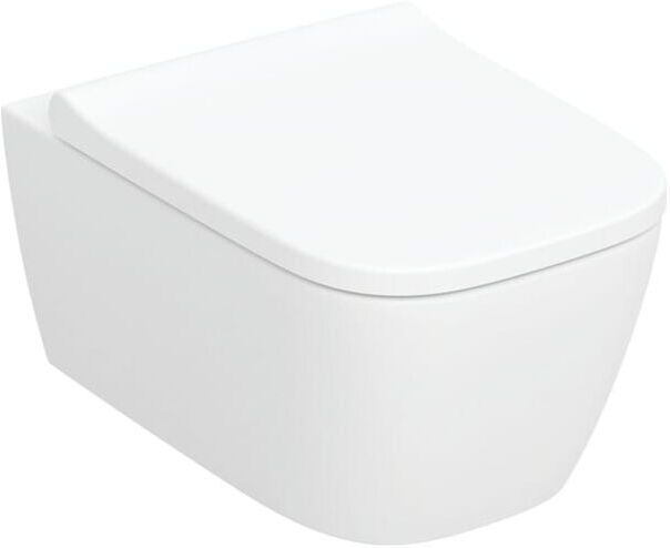 Geberit iCon Wand-Tiefspül-WC-Set 503162008 35,5x53cm, eckig, geschlossenes Keramikdesign, mit WC-Sitz, weiß KeraTect