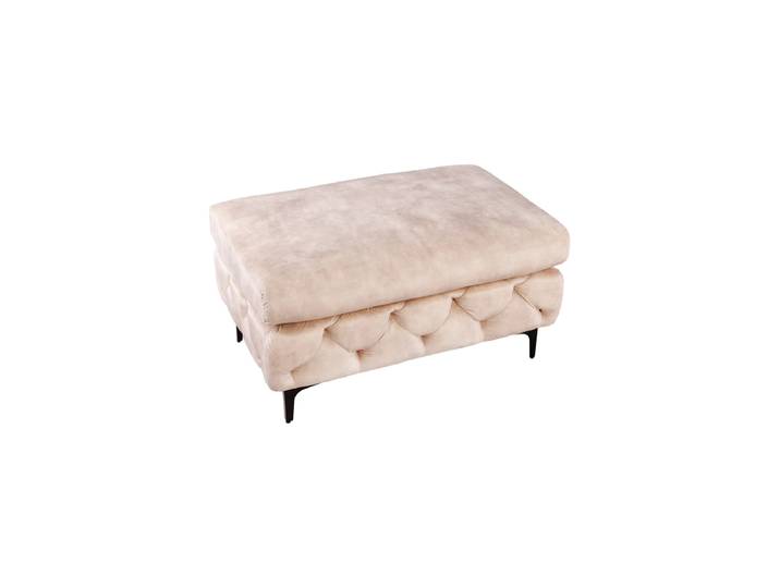 Grosser Samthocker „Modern Barock“ Champagner Invicta Interiors