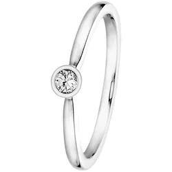 trendor 532477 Diamantring 585 Weißgold mit Brillant 0,05 ct Verlobungsring, 54/17,2