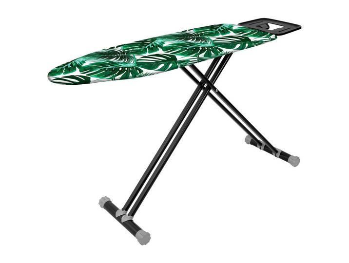 Bügelbrett, Jadegrün, Blätter, Füllung: Schaumstoff, 42.5x165x8 cm, Kabelhalterung, integrierte Steckdose, Abstellfläche für Bügelstation, Haushalt & Reinigung, Wäschepflege, Bügelbretter & Bezüge