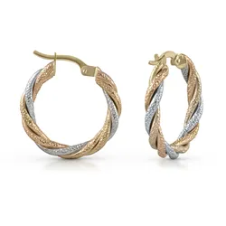 Fascination by Ellen K. Ohrringe Gold 585 dreifarbig 21mm Durchmesser