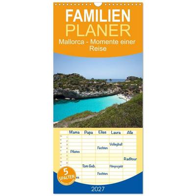 Familienplaner 2027 - Mallorca - Momente einer Reise mit 5 Spalten (Wandkalender, 21 x 45 cm) CALVENDO