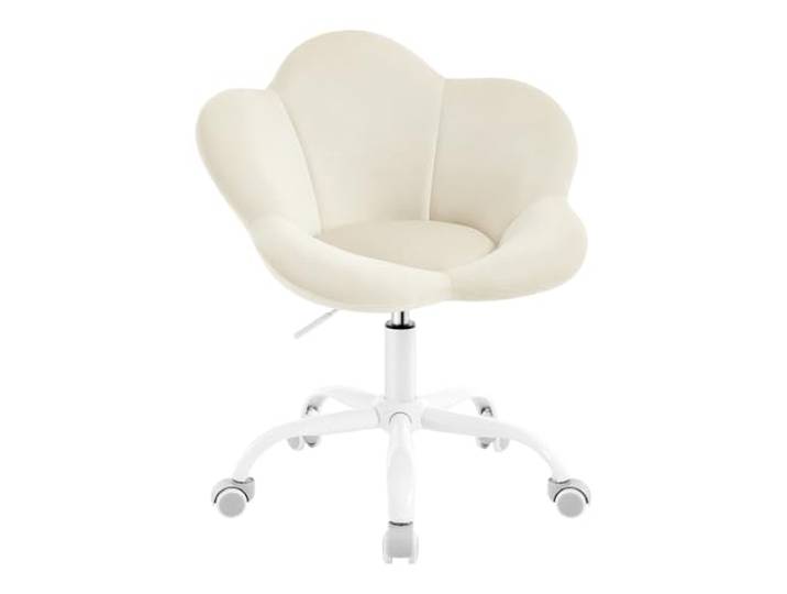 WOLTU Kinder Schreibtischstuhl, Schminktisch Stuhl Beige Blumenförmige Design, Kinderstuhl für Kinder und Jugendliche, höhenverstellbar, Samt, für Kinderzimmer, Homeoffice