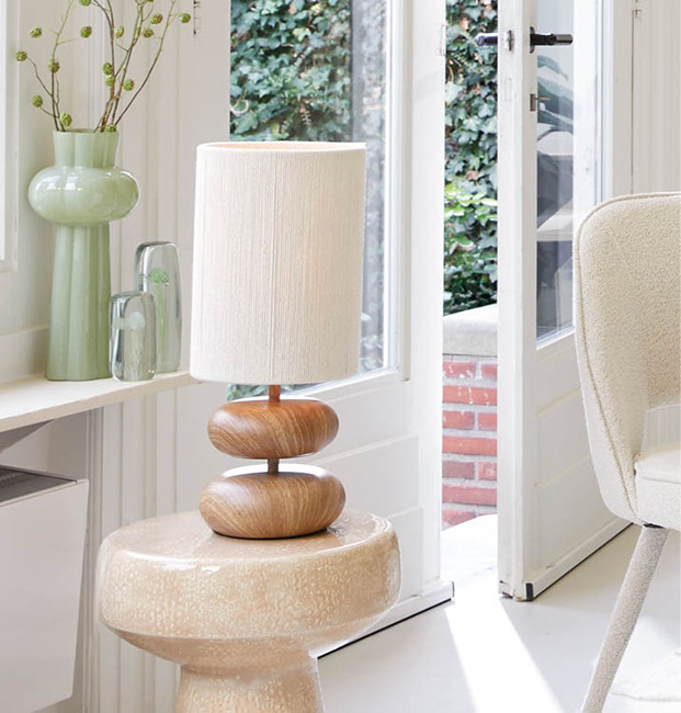 Light & Living Danialo tafellamp hout beige