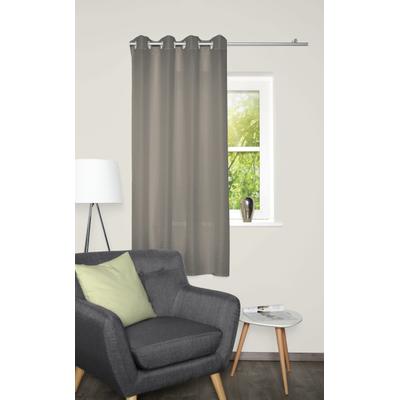 Vorhang HOME BASICS "BENOGA", grau (stein), B:135cm H:175cm, Polyester, Gardinen, Ösenschal, Uni, Dekostruktur