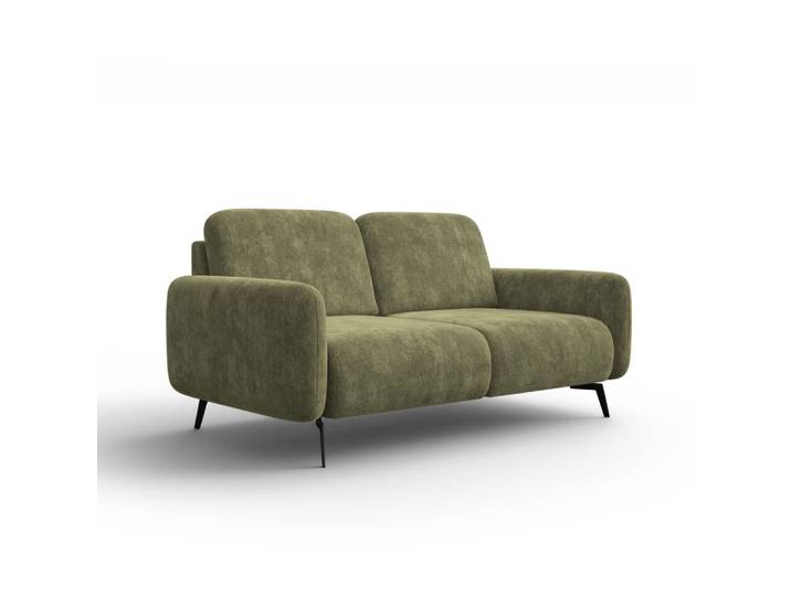 Canapé 2 places, tissu chenille olive