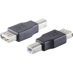 SHVP BS77045 - USB 2.0 Adapter, Typ A Buchse > Typ B Stecker, schwarz