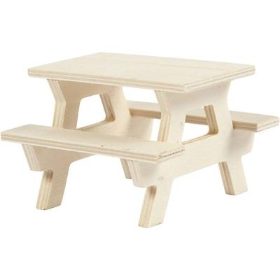Creativ Company Picknick-Tisch mit Bank, H 5,5 cm, L 8 cm, 1 Stk
