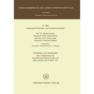 Fernsehen und Demokratie, Taschenbuch von , VS Verlag für Sozialwissenschaften, 978-3-531-03006-7