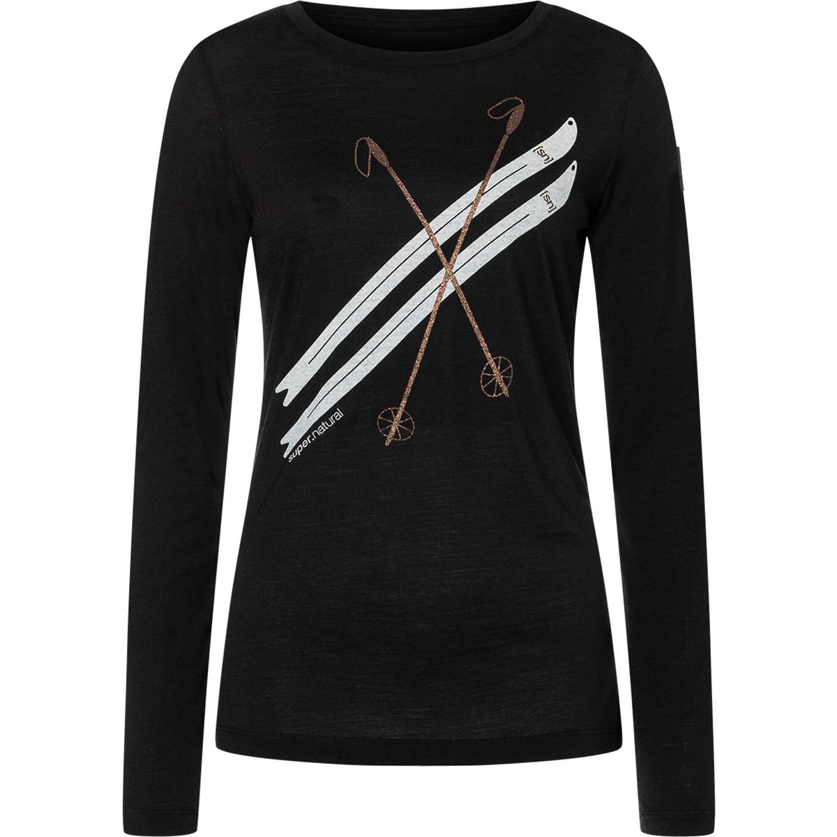 Super.Natural W Kryssede Ski LS jet black/fresh white/copper (36B) XS SNWP0406436BXS